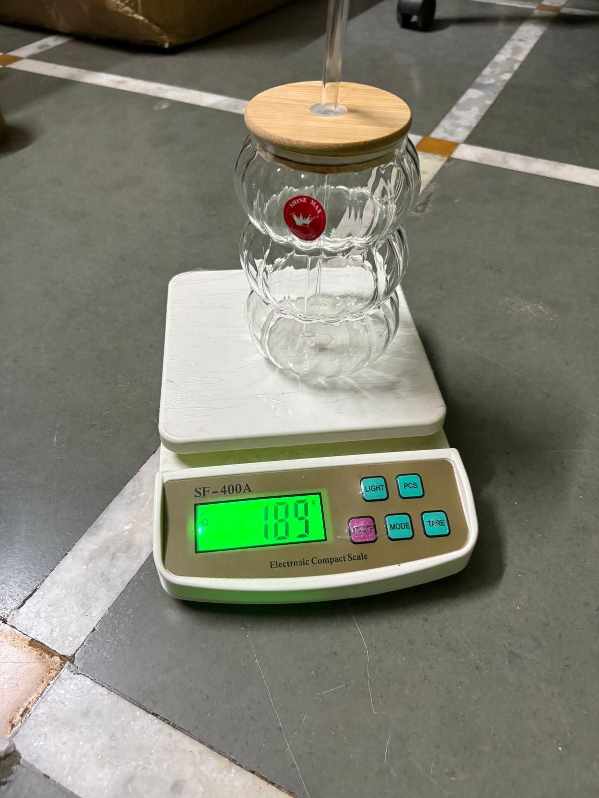 Wave Shape Glass with wood cap (Pack of 1)