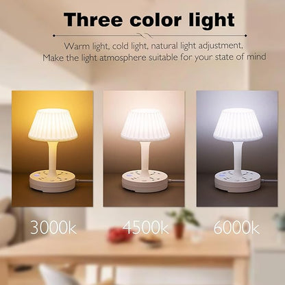 3 in 1 Dimmable LED Table Lamp + USB Socket + External Outlet + Mobile stand