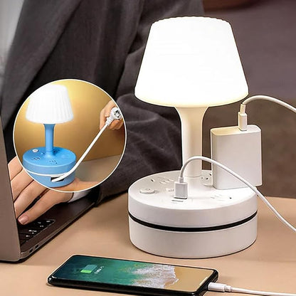 3 in 1 Dimmable LED Table Lamp + USB Socket + External Outlet + Mobile stand