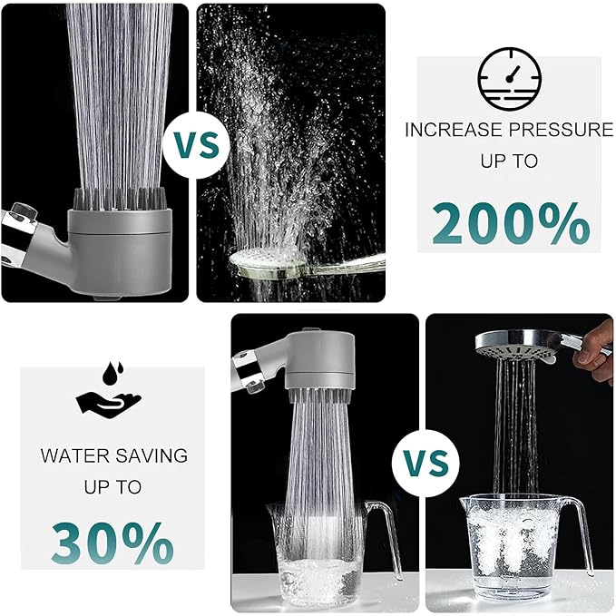 High Pressure 3-Setting Handheld filtration brush Shower head