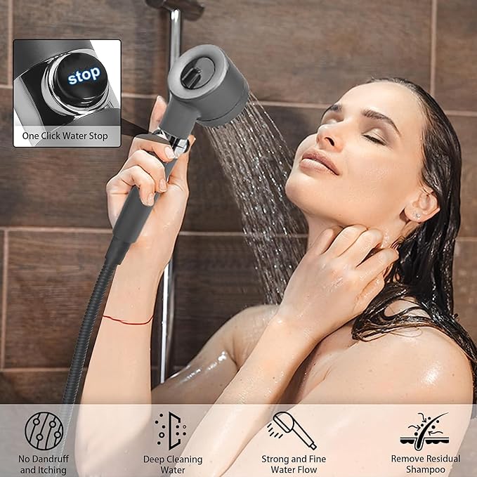 High Pressure 3-Setting Handheld filtration brush Shower head